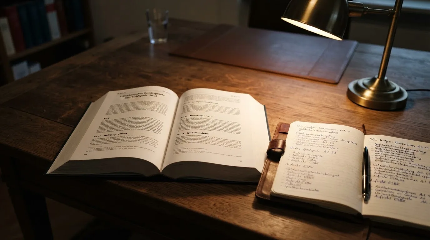 Amtliches Schreiben mit Stempel auf einem Schreibtisch neben einem Gesetzbuch — aviator online casino