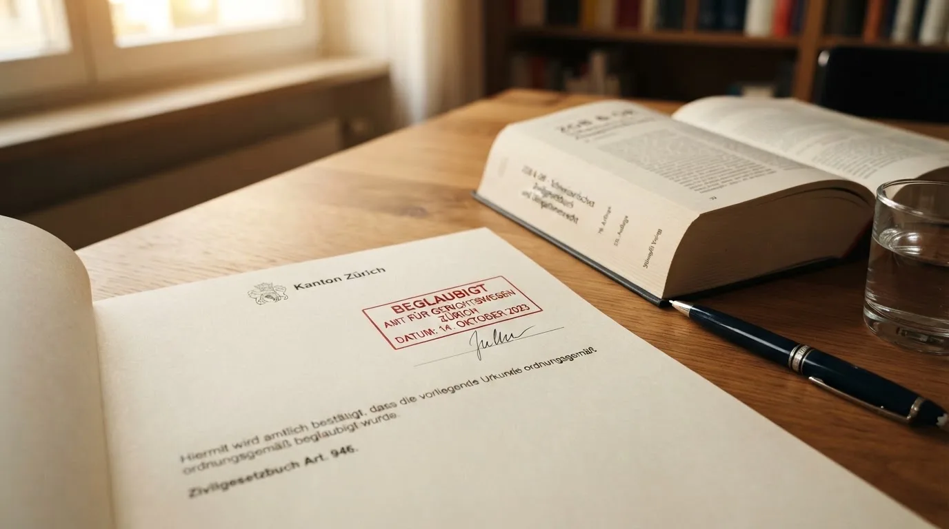 Amtliches Schreiben mit Stempel auf einem Schreibtisch neben einem Gesetzbuch — beste online casinos schweiz mit no deposit bonus